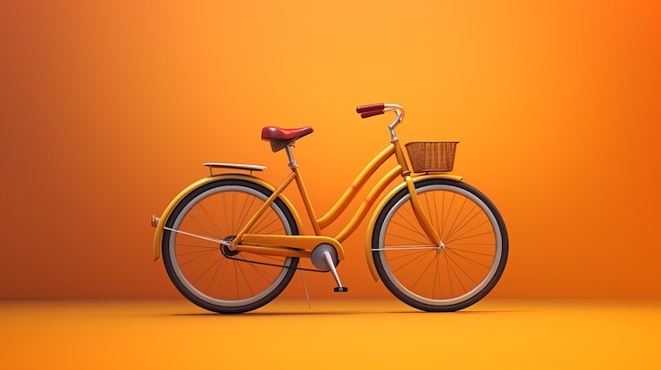 Photo gratuit un vélo moderne sur un fond orange