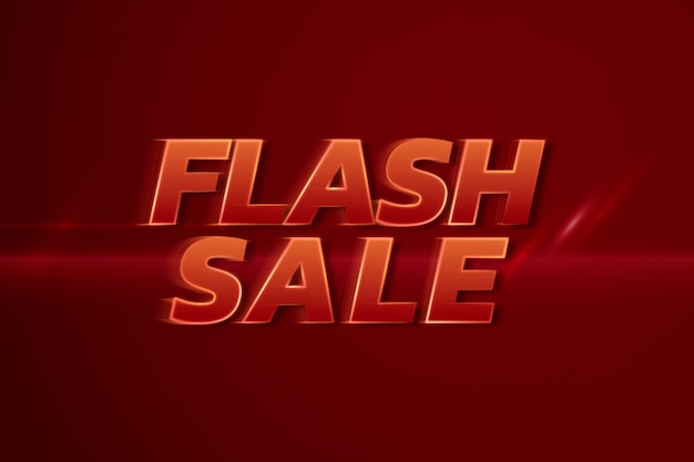 Vente flash shopping illustration de typographie rouge texte 3D vitesse néon