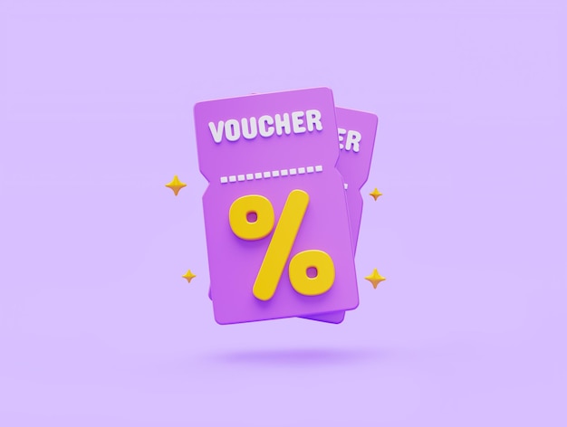 Photo gratuite vente d'icône de bon ou achat de remise spéciale promotion marketing achat paiement e commerce achats en ligne illustration 3d