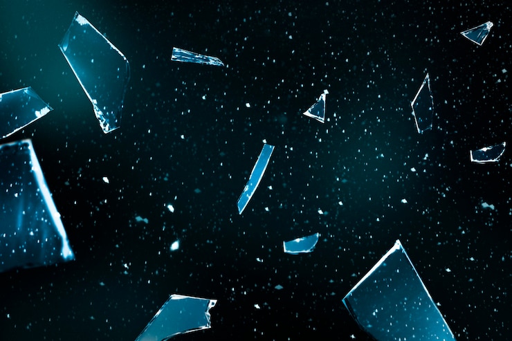 Photo gratuit verre fissuré en arrière-plan de l'espace avec espace design