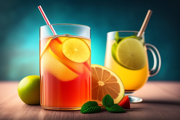 Photo gratuite un verre de jus d'orange avec une paille à côté.