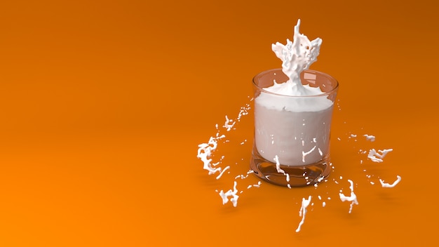 Photo gratuite verre de lait 3d render