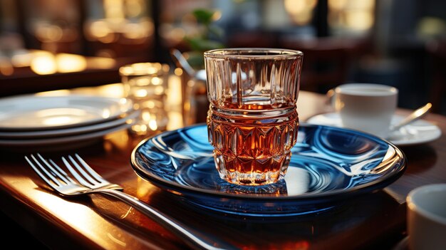 Photo gratuite un verre de sur une table dans un restaurant libre