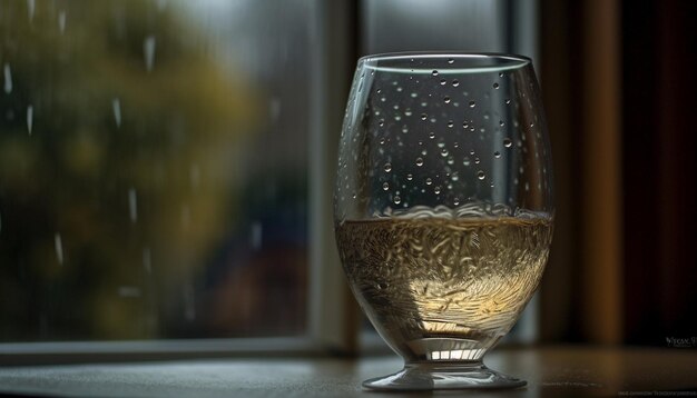 Photo gratuite le verre à whisky de luxe reflète l'atmosphère de célébration élégante générée par l'ia