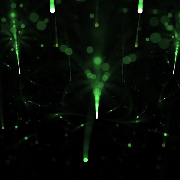vert abstraites chute lumières bokeh illustration 3D