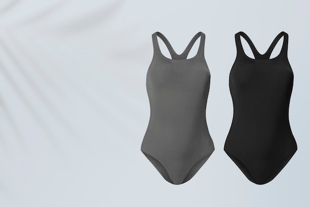 Vêtements d'été pour maillots de bain une pièce gris et noirs avec espace de conception