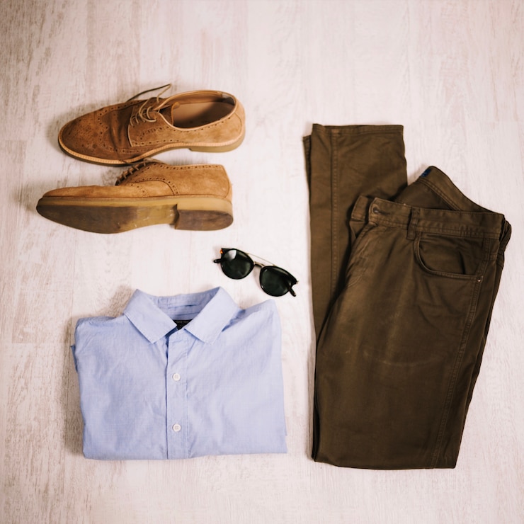 Photo gratuit vêtements pour hommes et accessoires