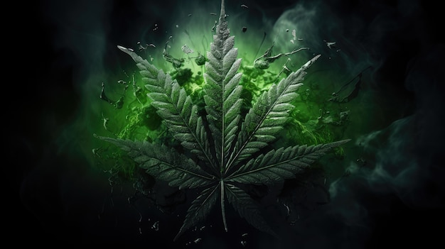 Photo gratuite vibrant marijuana plant leaves with vibrant green colors