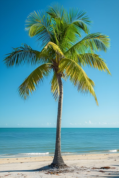 Photo gratuite view of green palm tree species with beautiful foliage