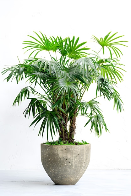 Photo gratuite view of green palm tree species with beautiful foliage