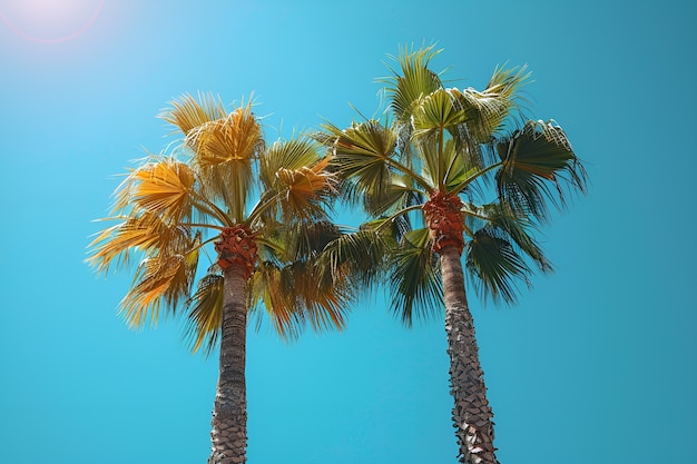 Photo gratuite view of palm tree species with green foliage