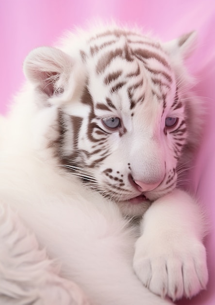 Photo gratuite view of wild white tiger cub