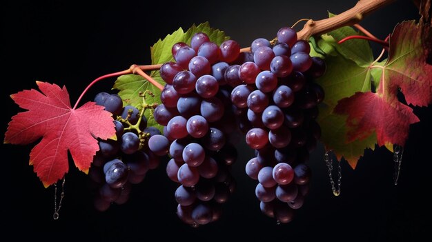 Une vigne chargée de raisins Abondance de raisins