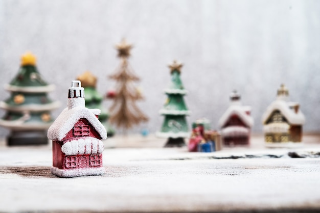 Village fait avec décoration de Noël