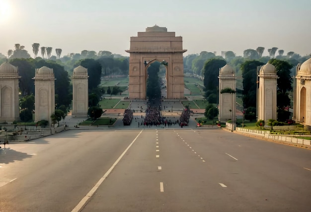 Photo gratuite ville de delhi avec texte