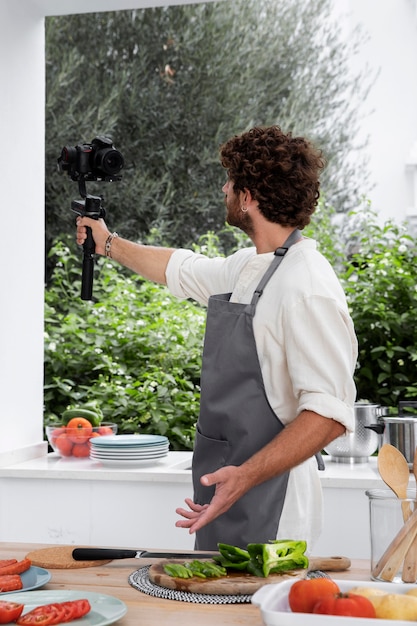 Vlogger cuisine en streaming