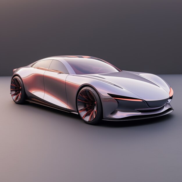 Voiture 3D avec un arrière-plan minimal