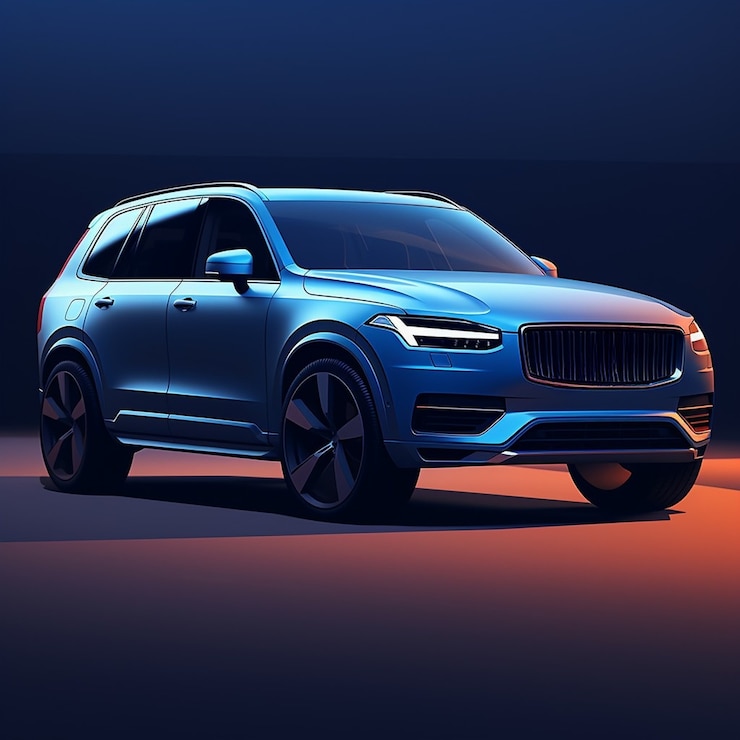 Photo gratuit voiture 3d avec un arrière-plan minimal