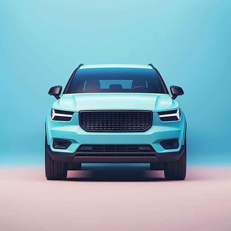 Photo gratuit voiture 3d avec un arrière-plan minimal