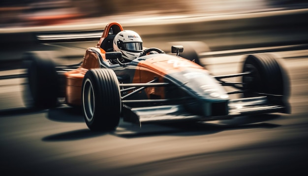 Photo gratuite une voiture de sport brillante accélère vers la victoire du championnat ai générative