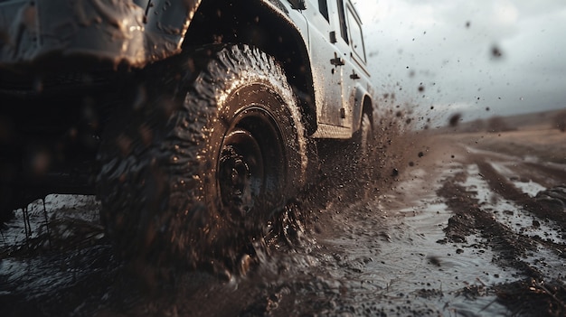 Photo gratuite une voiture tout-terrain dans la nature