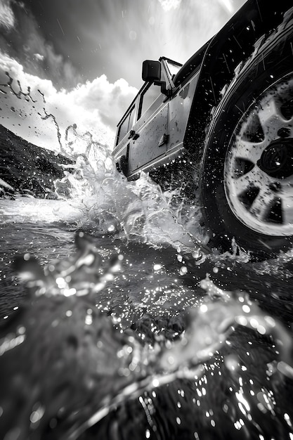 Une voiture tout-terrain dans la nature