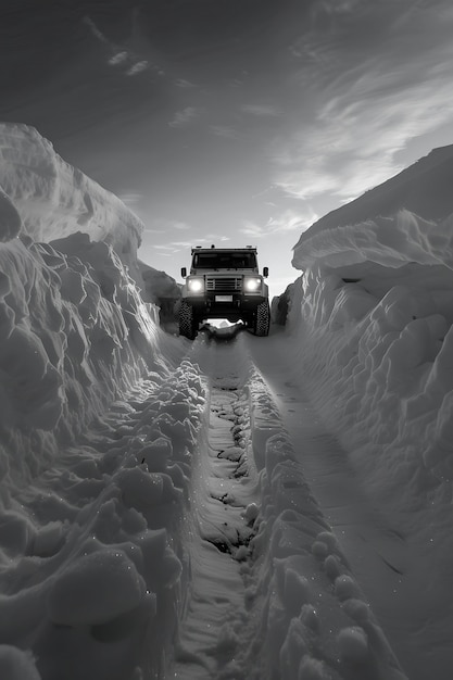 Une voiture tout-terrain dans la nature