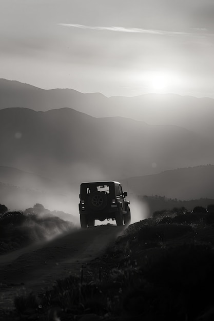 Photo gratuite une voiture tout-terrain dans la nature