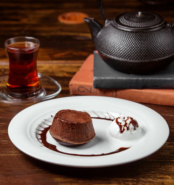 Volcan au chocolat avec glace