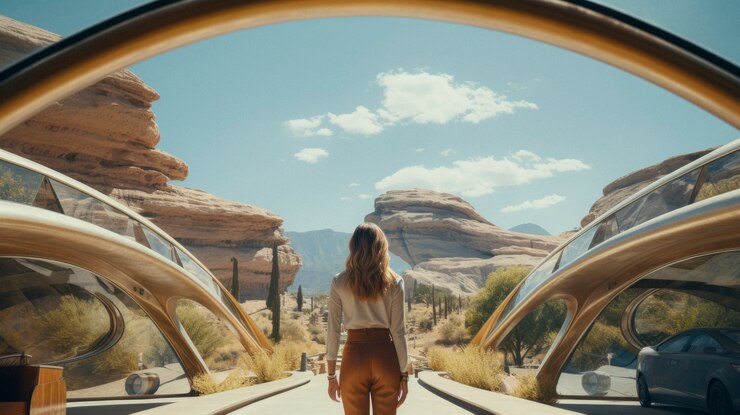 Photo gratuit voyage de haute technologie dans le temps futur