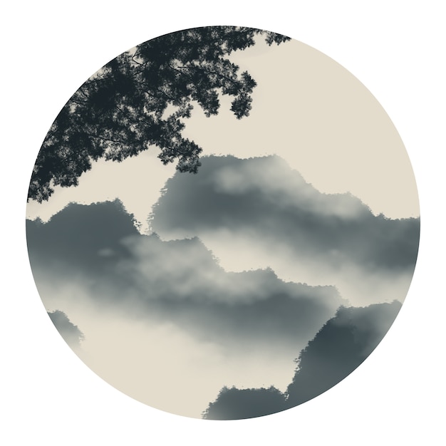 Voyage, roches, nuages, porteur, arbres