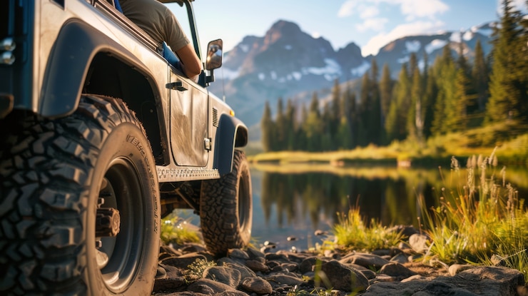Photo gratuit voyager avec une voiture tout-terrain