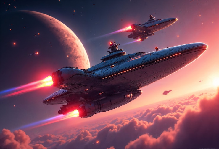 Photo gratuit des voyages spatiaux rétro-futuristes