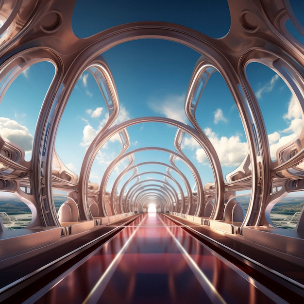 Photo gratuite des voyages urbains futuristes de haute technologie pour les gens