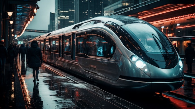 Des voyages urbains futuristes de haute technologie pour les gens