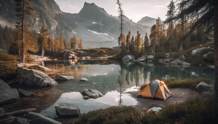 Photo gratuit voyagez dans des paysages de montagne reculés pour une aventure générée par l'ia