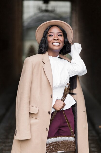 Voyante, coup, femme, Promenade, Dehors