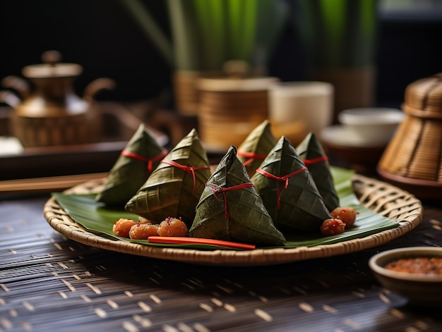 Photo gratuite vue 3d du dîner de réunion du nouvel an chinois