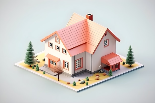 Vue 3D du modèle de maison