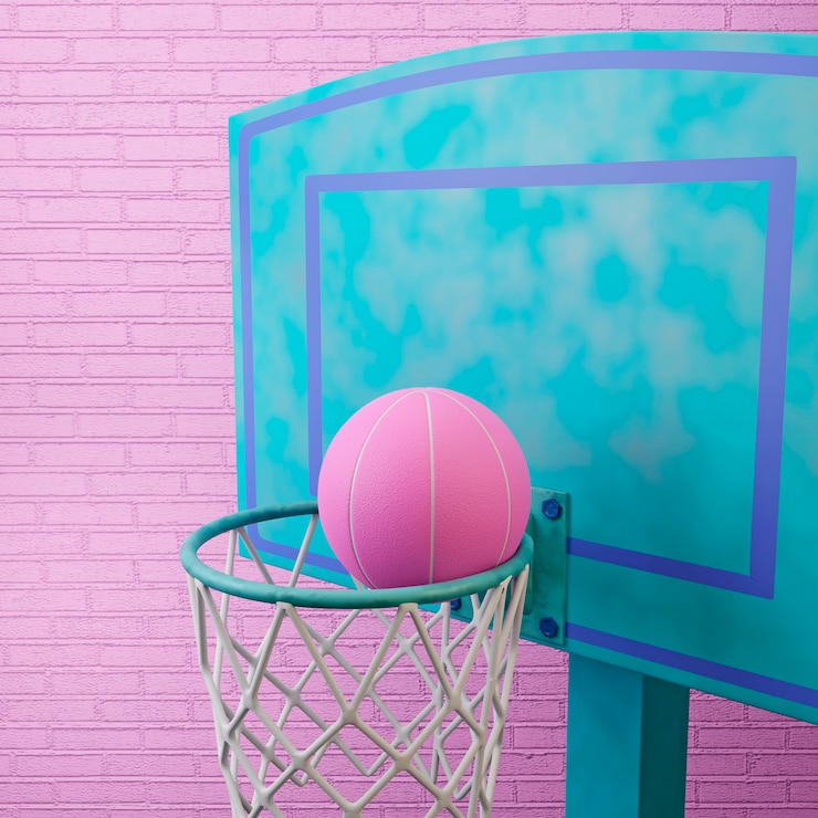 Photo gratuit vue 3d des éléments essentiels du basket