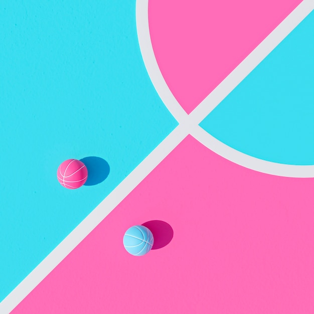 Vue 3D des éléments essentiels du basket