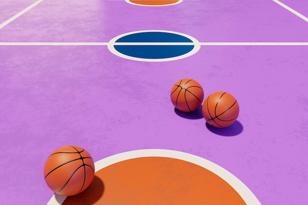 Vue 3D de l'essentiel du basket-ball