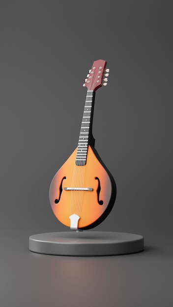 Photo gratuite vue 3d d'un instrument de musique