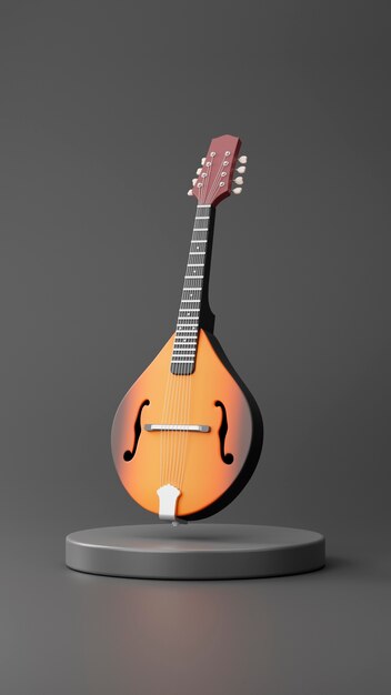 Vue 3D d'un instrument de musique