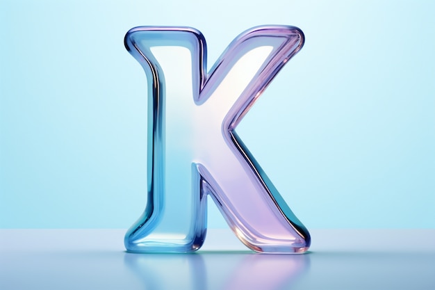 Photo gratuite vue 3d de la lettre de l'alphabet k