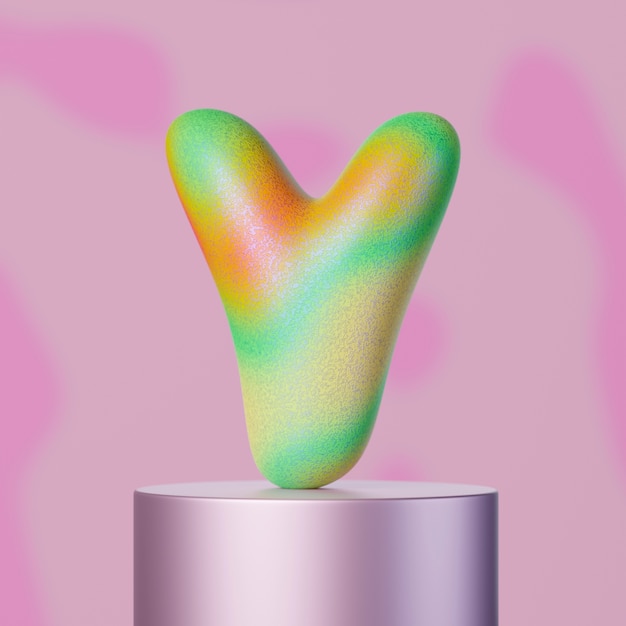Vue 3D des lettres de l'alphabet