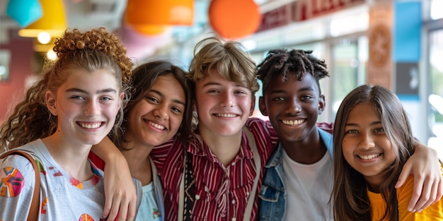 Photo gratuite vue d'adolescents divers pratiquant des activités de santé et de bien-être pour eux-mêmes et leur communauté