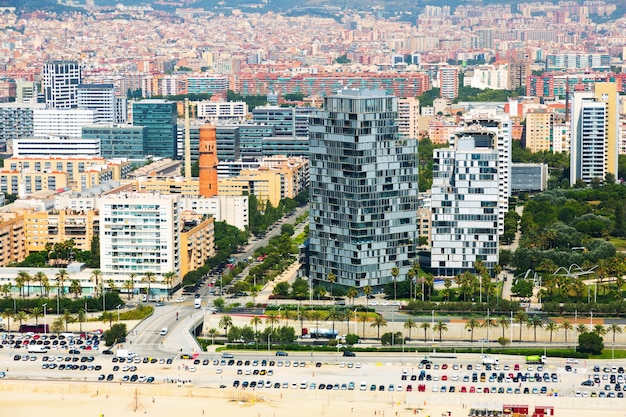 Vue aérienne de Barcelone en été