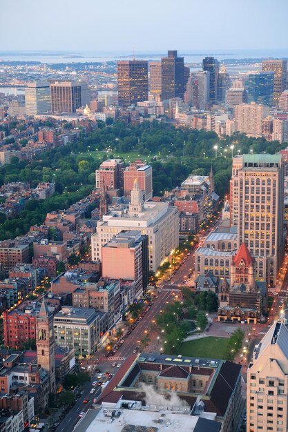 Vue aérienne de Boston