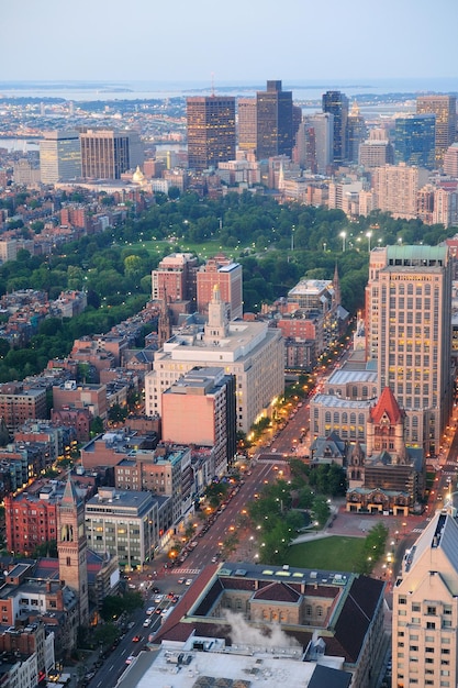 Vue aérienne de Boston